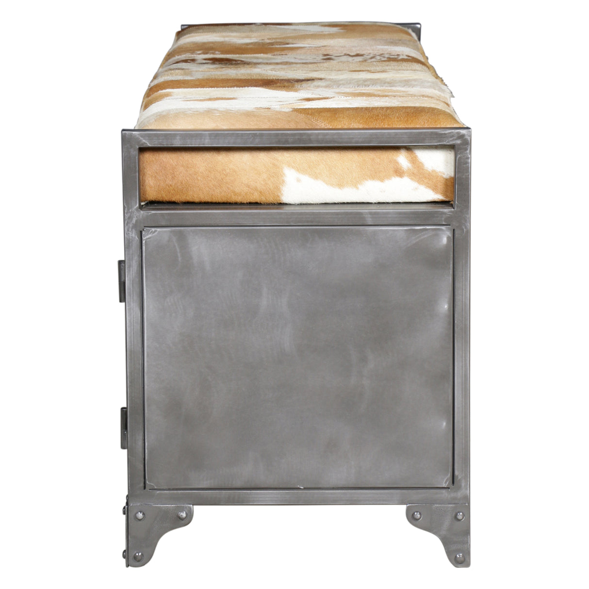 Austin 47" Large Brown Hair on Hide Reclaimed Locker Bench by Home Trends & Design at Eve Furniture