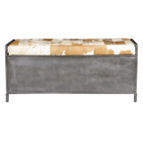 Austin 47" Large Brown Hair on Hide Reclaimed Locker Bench by Home Trends & Design at Eve Furniture