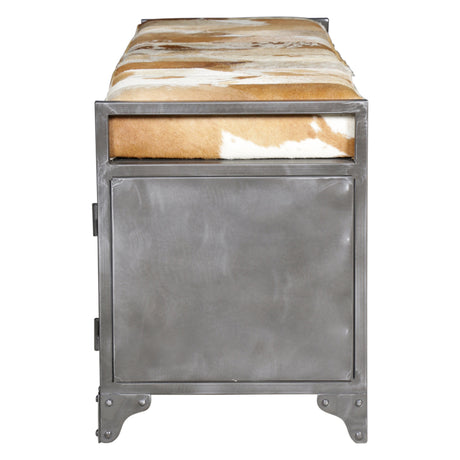 Austin 47" Large Brown Hair on Hide Reclaimed Locker Bench by Home Trends & Design at Eve Furniture