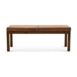 Austin Antique Tan Leather Bench with Lines by Ashcroft Furniture at Eve Furniture