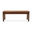 Austin Antique Tan Leather Bench with Lines by Ashcroft Imports at Eve Furniture