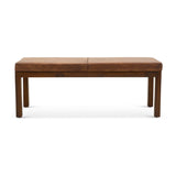 Austin Antique Tan Leather Bench with Lines by Ashcroft Imports at Eve Furniture