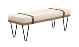Austin Beige/Black Upholstered Bench by Coaster at Eve Furniture