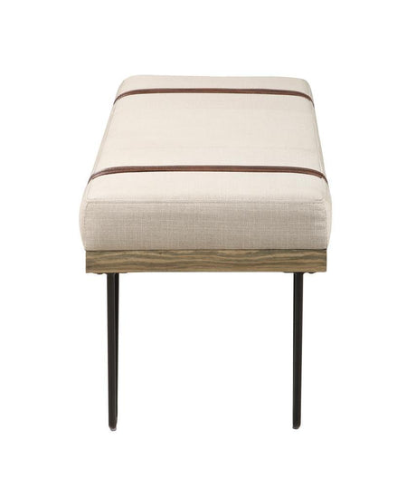 Austin Beige/Black Upholstered Bench by Coaster at Eve Furniture