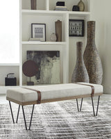 Austin Beige/Black Upholstered Bench by Coaster at Eve Furniture