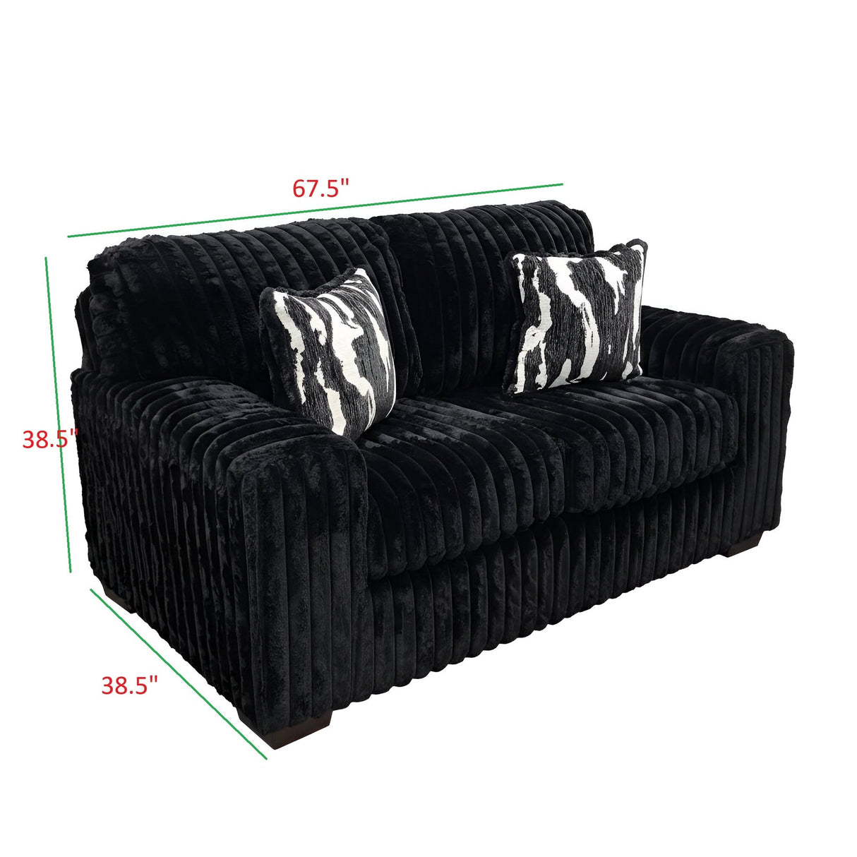 Austin Black Sofa and Loveseat by New Era Innovations at Eve Furniture