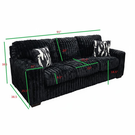 Austin Black Sofa and Loveseat by New Era Innovations at Eve Furniture