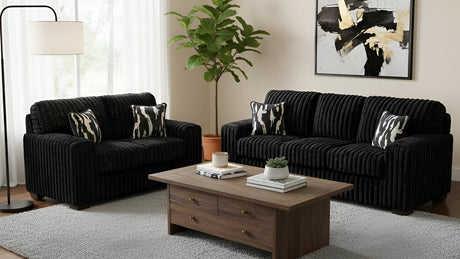 Austin Black Sofa and Loveseat by New Era Innovations at Eve Furniture
