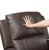 Austin Brown Genuine Leather Double Reclining Sofa by Homelegance at Eve Furniture
