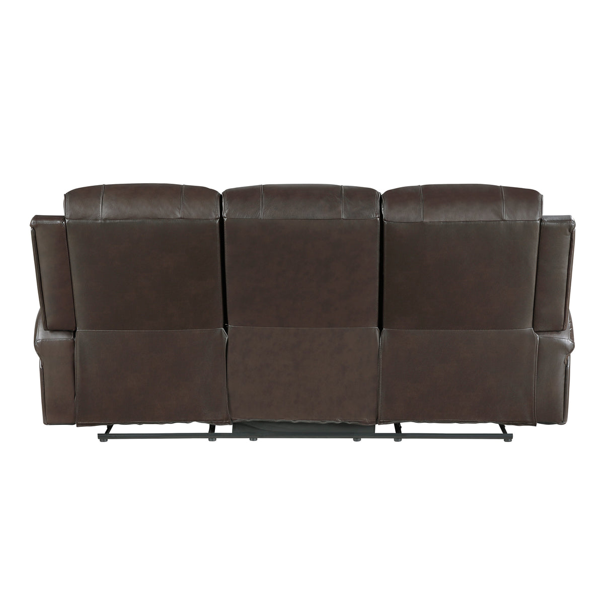 Austin Brown Genuine Leather Double Reclining Sofa by Homelegance at Eve Furniture