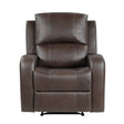 Austin Brown Genuine Leather Reclining Chair by Homelegance at Eve Furniture