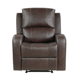 Austin Brown Genuine Leather Reclining Chair by Homelegance at Eve Furniture