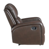 Austin Brown Genuine Leather Reclining Chair by Homelegance at Eve Furniture