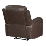 Austin Brown Genuine Leather Reclining Chair by Homelegance at Eve Furniture
