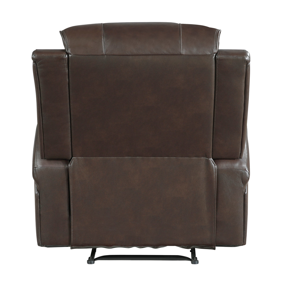 Austin Brown Genuine Leather Reclining Chair by Homelegance at Eve Furniture