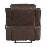 Austin Brown Genuine Leather Reclining Chair by Homelegance at Eve Furniture