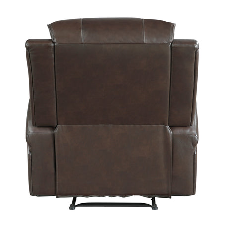 Austin Brown Genuine Leather Reclining Chair by Homelegance at Eve Furniture