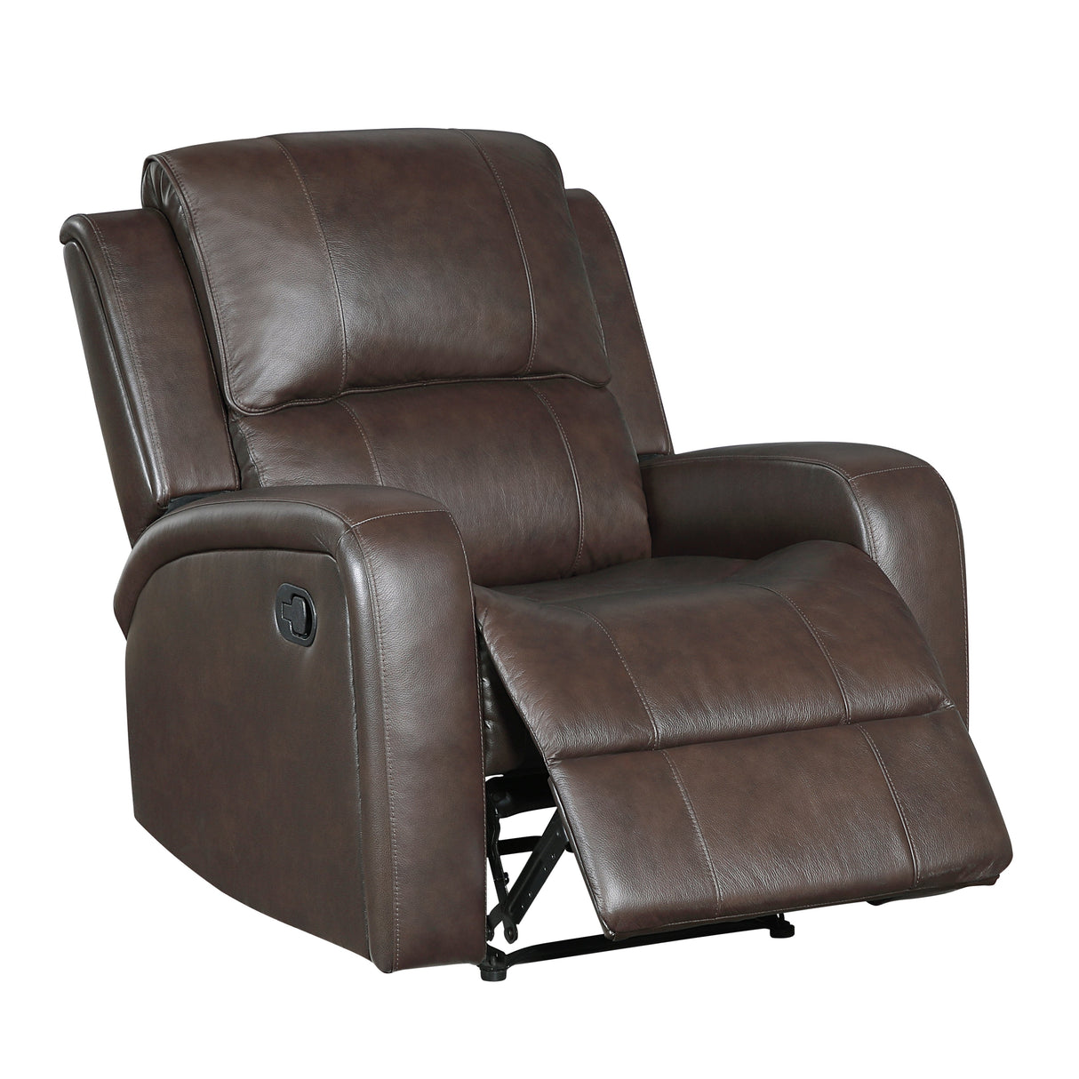 Austin Brown Genuine Leather Reclining Chair by Homelegance at Eve Furniture