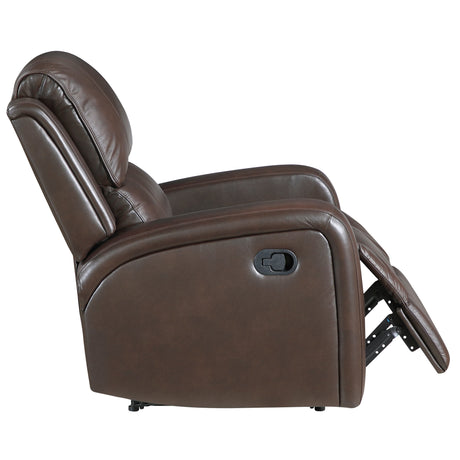 Austin Brown Genuine Leather Reclining Chair by Homelegance at Eve Furniture