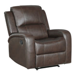 Austin Brown Genuine Leather Reclining Living Room Set by Homelegance at Eve Furniture