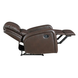 Austin Brown Genuine Leather Reclining Chair by Homelegance at Eve Furniture