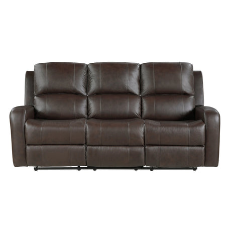 Austin Brown Genuine Leather Reclining Living Room Set by Homelegance at Eve Furniture