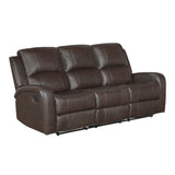 Austin Brown Genuine Leather Reclining Living Room Set by Homelegance at Eve Furniture