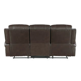 Austin Brown Genuine Leather Reclining Living Room Set by Homelegance at Eve Furniture