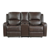 Austin Brown Genuine Leather Reclining Living Room Set by Homelegance at Eve Furniture