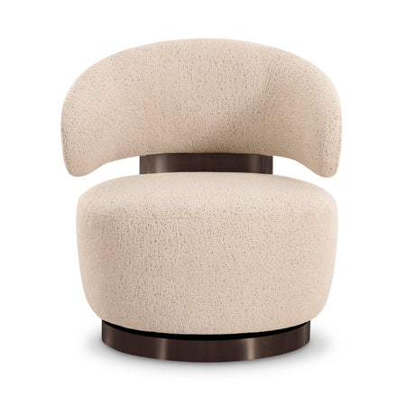 Austin Cream Boucle Swivel Accent Chair by TOV Furniture at Eve Furniture