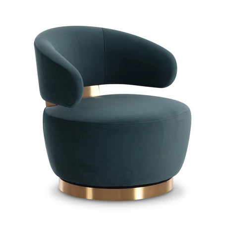 Austin Dark Teal Velvet Swivel Chair by TOV Furniture at Eve Furniture