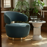 Austin Dark Teal Velvet Swivel Chair by TOV Furniture at Eve Furniture