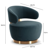 Austin Dark Teal Velvet Swivel Chair by TOV Furniture at Eve Furniture