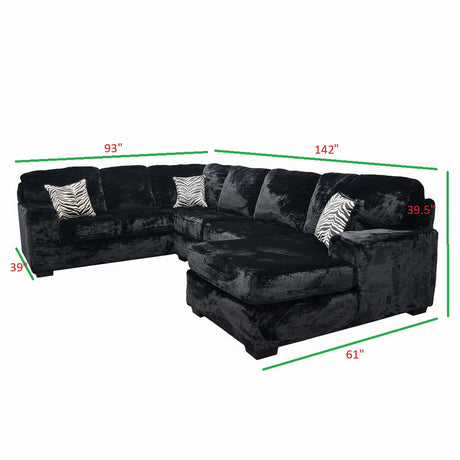 Austin Furby Black RAF Sectional by New Era Innovations at Eve Furniture
