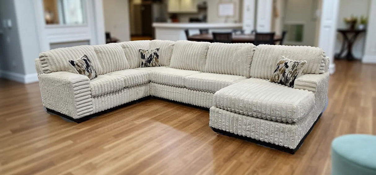 Austin Ivory 3-Piece Right Arm Facing (RAF) Sectional by New Era Innovations at Eve Furniture