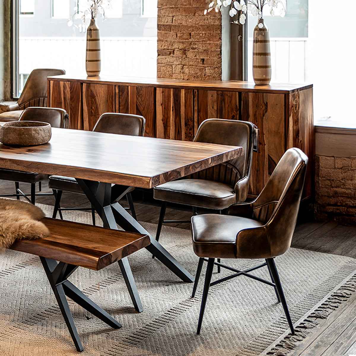 Austin Loft 72" Dining Table in Natural Sheesham by Home Trends & Design at Eve Furniture