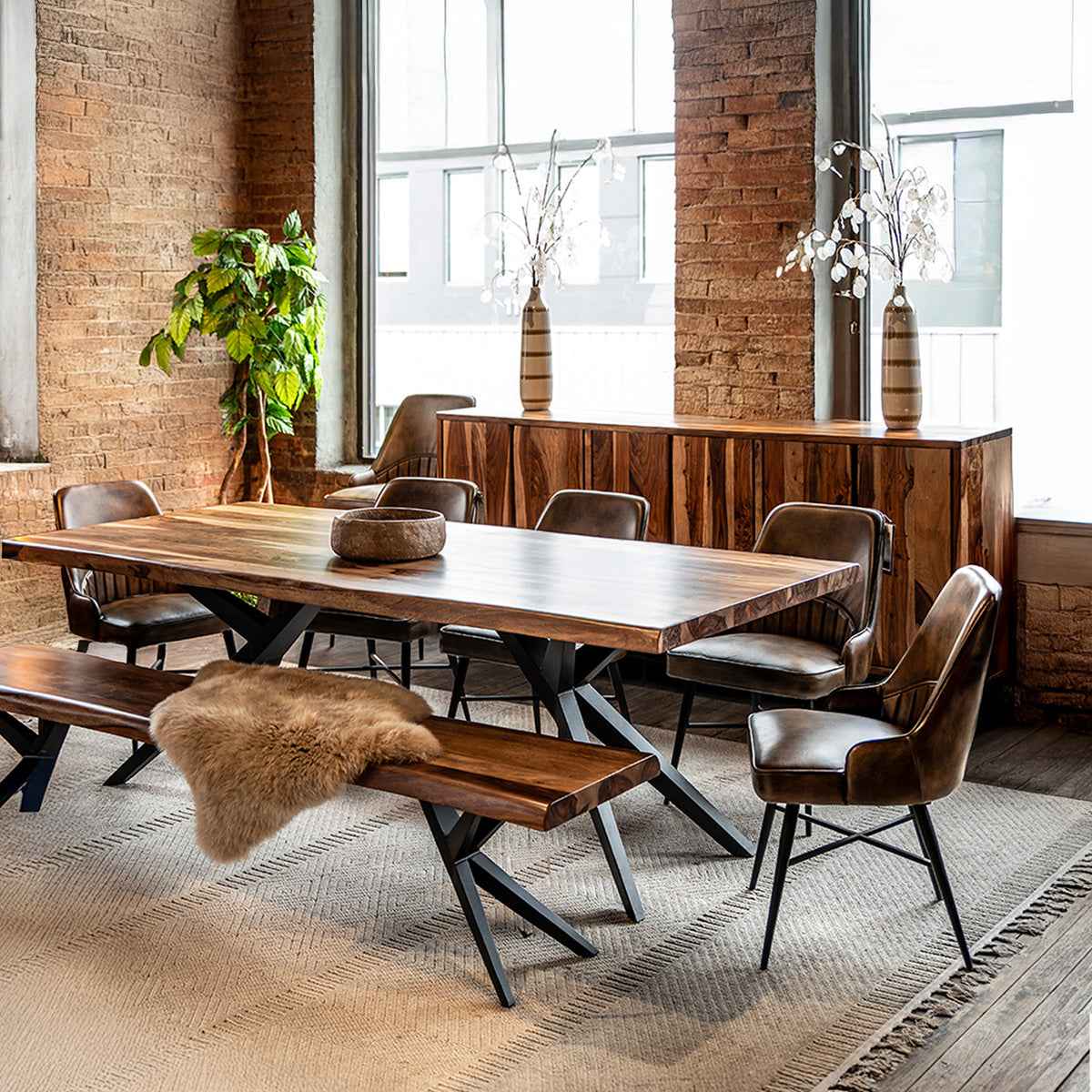 Austin Loft 72" Dining Table in Natural Sheesham by Home Trends & Design at Eve Furniture