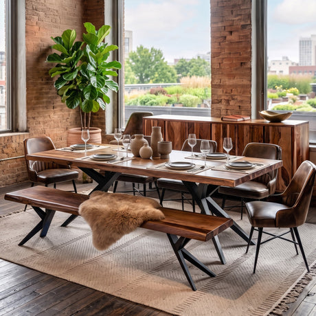 Austin Loft 80" Dining Table in Natural Sheesham by Home Trends & Design at Eve Furniture