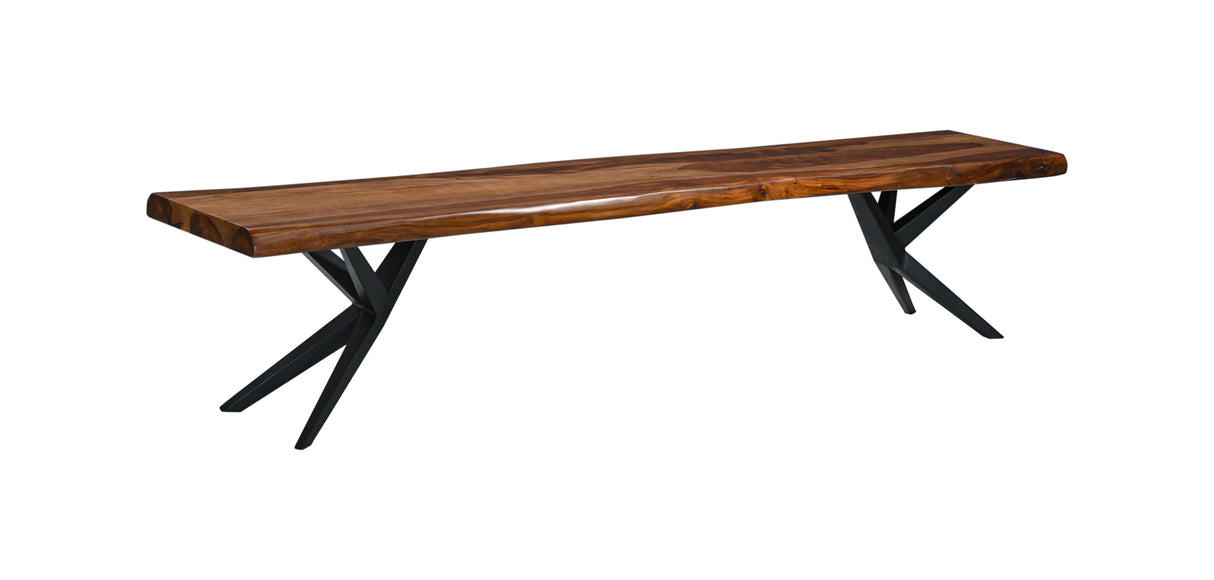 Austin Loft 90" Bench in Natural Sheesham by Home Trends & Design at Eve Furniture