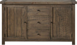 Autumn Flint Oak Solid Wood Three Drawer Two Door Sideboard by Modus Furniture at Eve Furniture