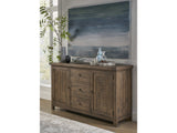 Autumn Flint Oak Solid Wood Three Drawer Two Door Sideboard by Modus Furniture at Eve Furniture