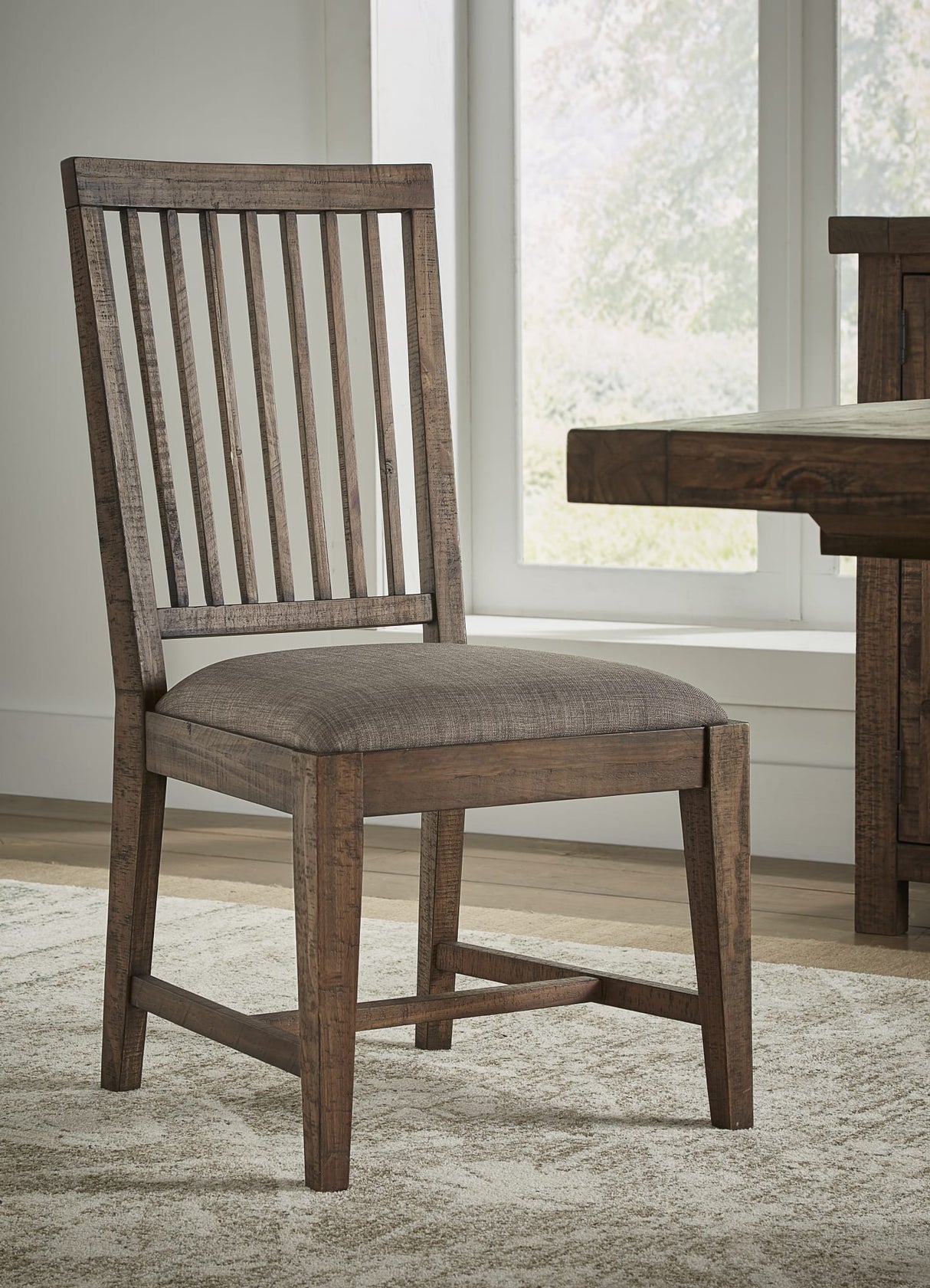 Autumn Flint Oak Solid Wood Upholstered Dining Chair (Set of 2)