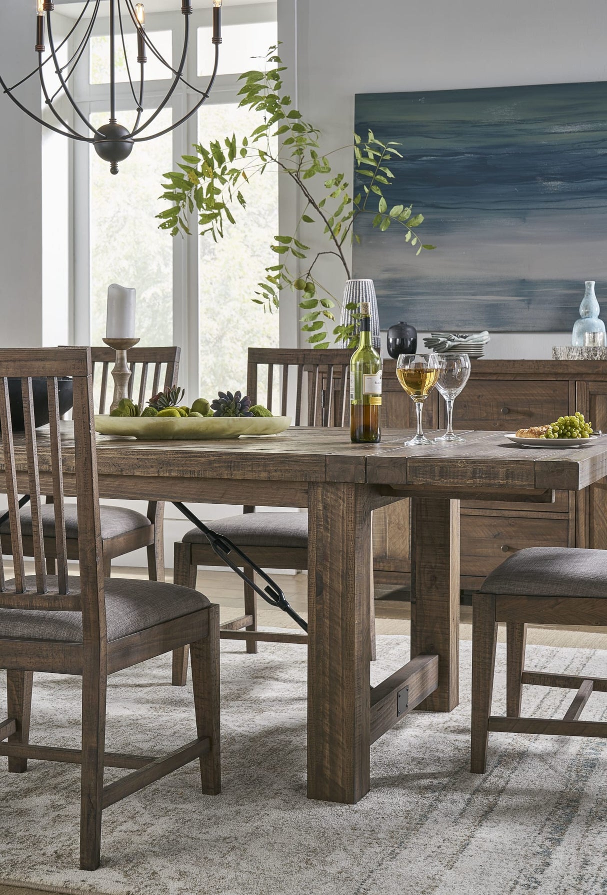 Autumn Flint Oak Solid Wood Upholstered Dining Chair (Set of 2)