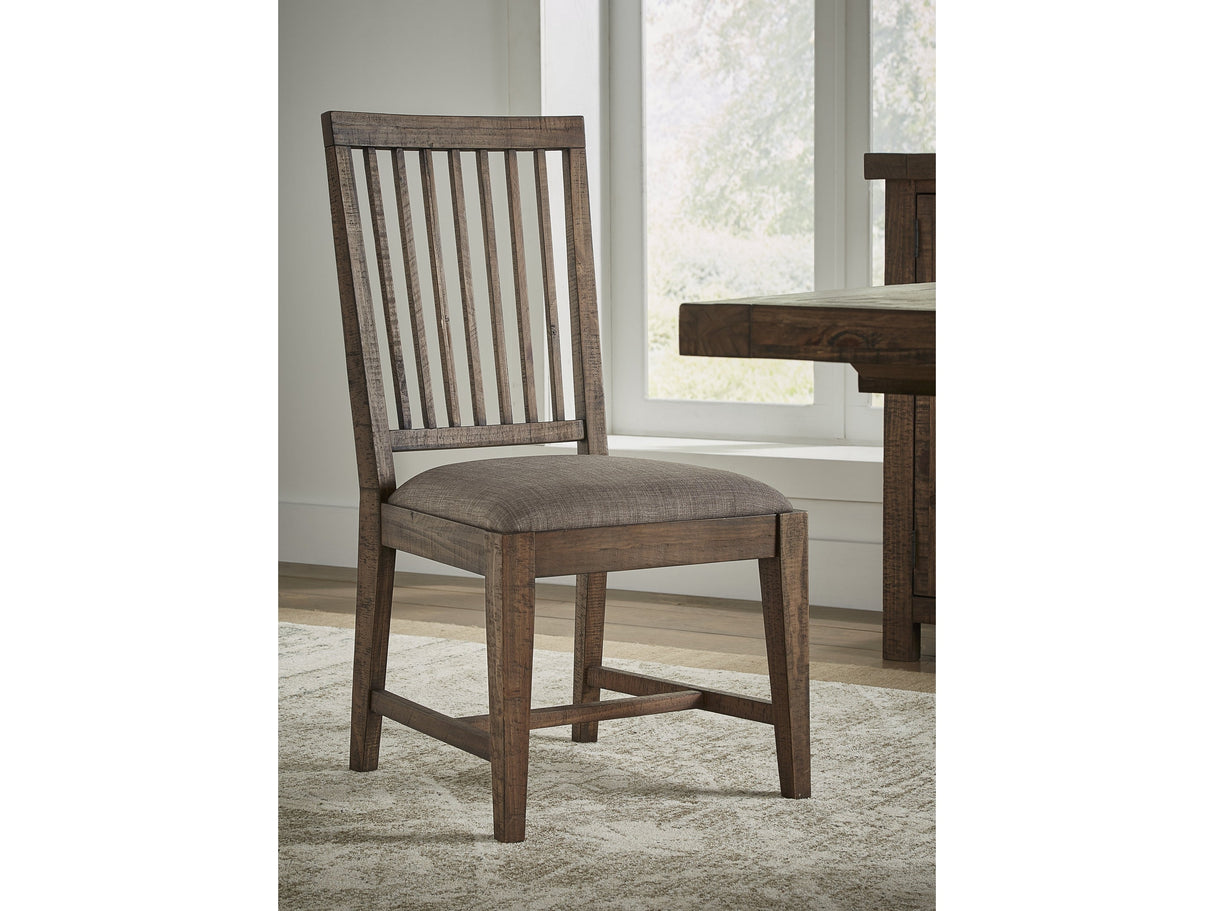 Autumn Flint Oak Solid Wood Upholstered Dining Chair (Set of 2)