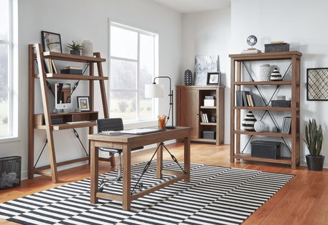 Autumn Sliding Door Bookcase in Flint Oak by Modus Furniture at Eve Furniture