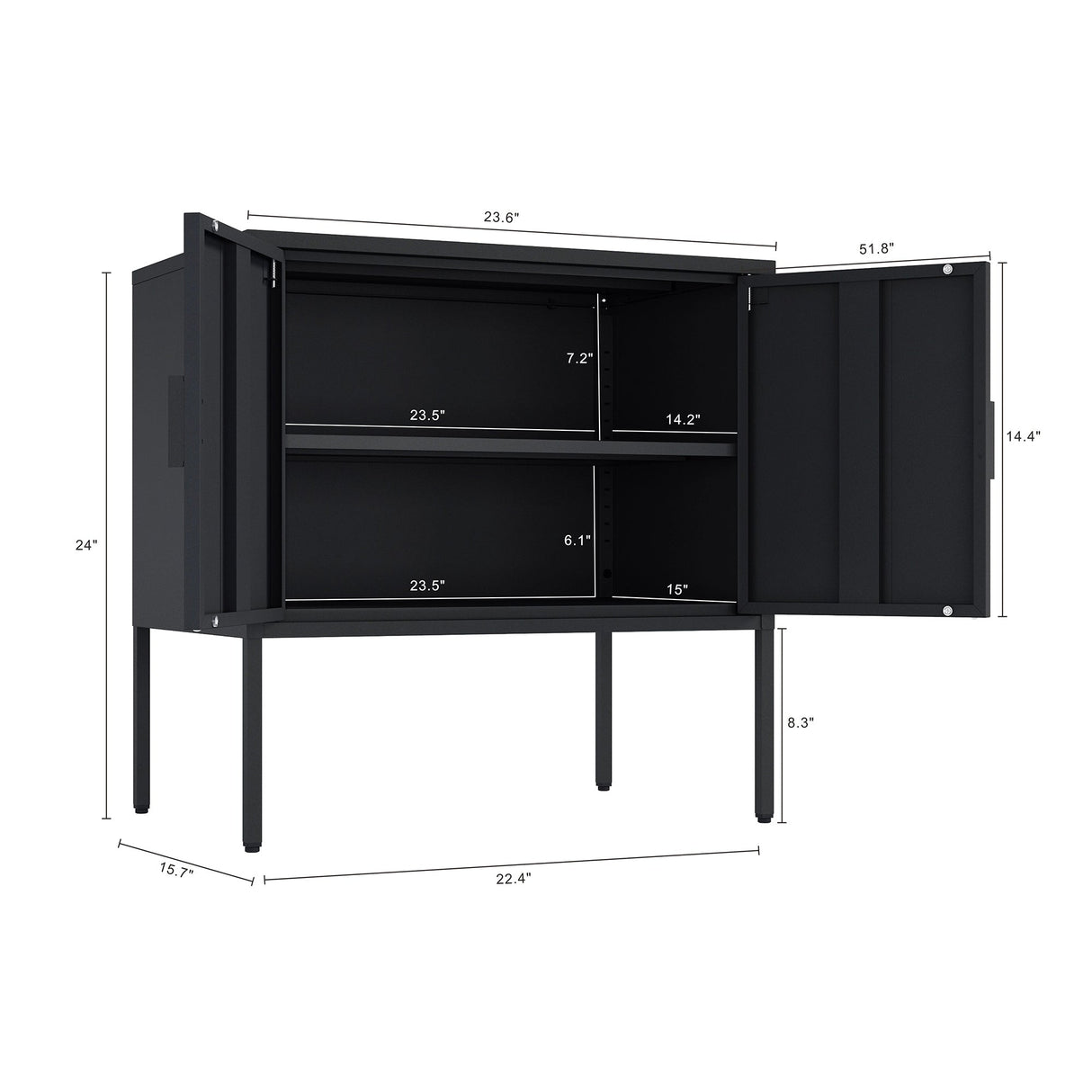 Ava 23.6" Accent Cabinet in Black by Manhattan Comfort at Eve Furniture