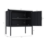 Ava 23.6" Accent Cabinet in Black by Manhattan Comfort at Eve Furniture