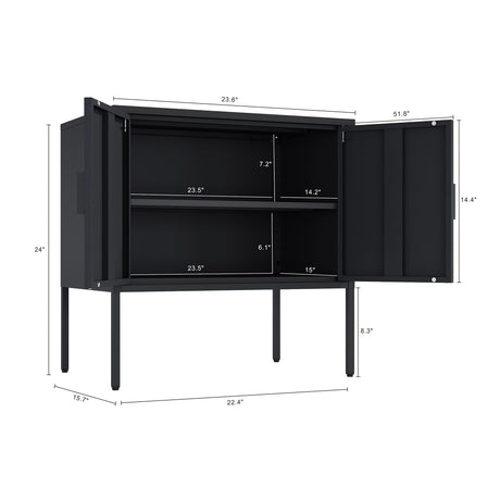 Ava 23.6" Accent Cabinet in Black by Manhattan Comfort at Eve Furniture