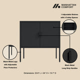 Ava 23.6" Accent Cabinet in Black by Manhattan Comfort at Eve Furniture