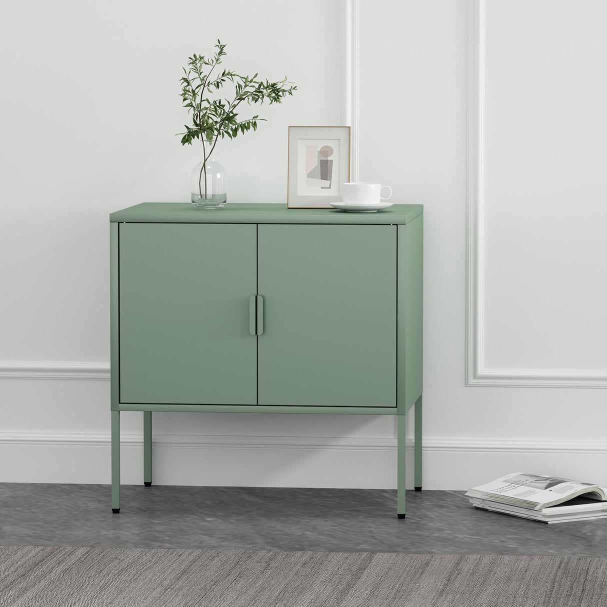 Ava 23.6" Accent Cabinet in Green by Manhattan Comfort at Eve Furniture